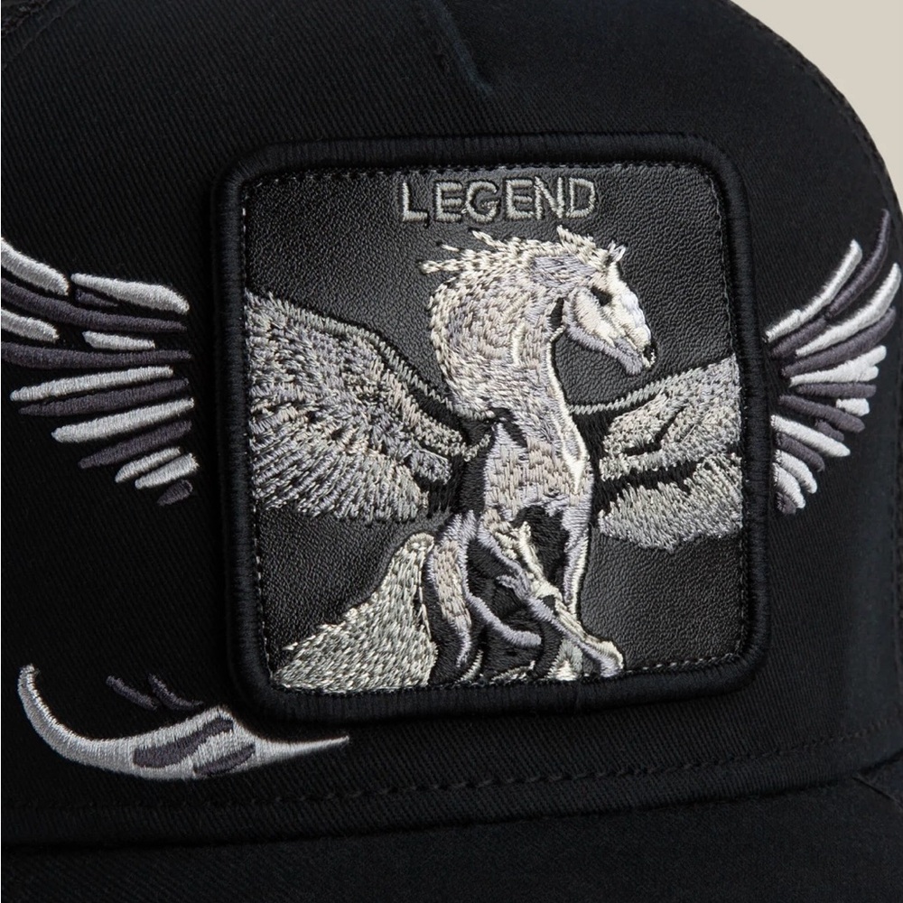 Goorin Bros Farm WINGS LEGEND Snapback Trucker Hat Black White NWT - Picture 3 of 9
